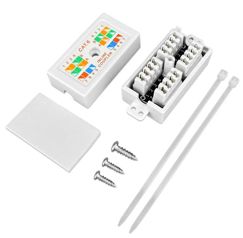 5 Pack Unshielded Cat6 Junction Box For Cat5e And Cat6 Ethernet Cables, No-Fuss Punch Down Splice Connector Kit with accessories