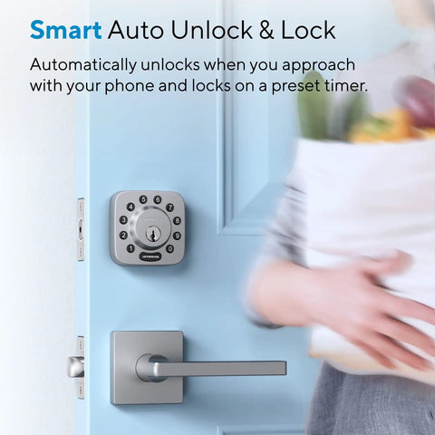 Smart Door Lock U-Bolt With WiFi Bridge 5-In-1 Keyless Entry Lock Bluetooth Keypad Front Door with automatic unlock