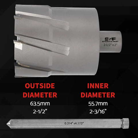 Premium Heat Treated Carbide Tipped Annular Cutter Core Drill Bit 2 Inch One Half Outside Diameter 2 Inch Deep Cut with specifications.