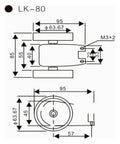Straight Up Precision Rolling Gauge With Reversible Counter Built For Tight Measurements Up To Two Digits LK-80 dimensions diagram with measurements.