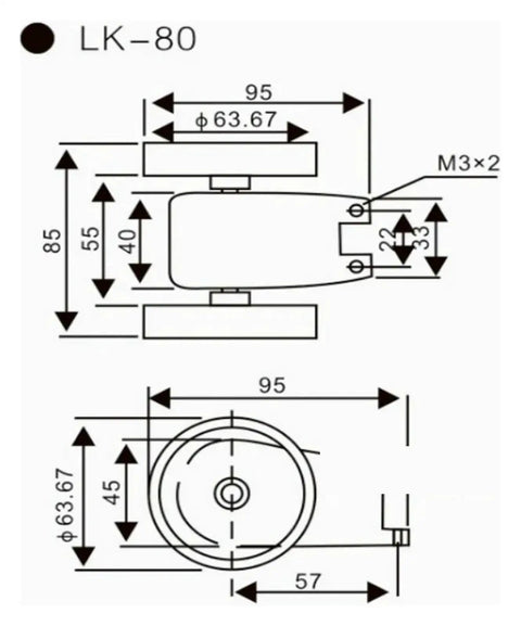 Straight Up Precision Rolling Gauge With Reversible Counter Built For Tight Measurements Up To Two Digits LK-80 dimensions diagram with measurements.