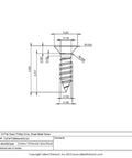 Technical drawing of Titanium Sheet Metal Screw Pack Of 25, No. 6 By One Half Inch Flat Head Phillips Drive, Grade 2 CP Titanium.