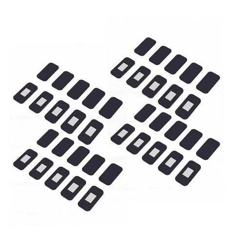 20 Pack Magnetic Cabinet Door Catches Adhesive Latch In Black Stainless Steel arranged on white background