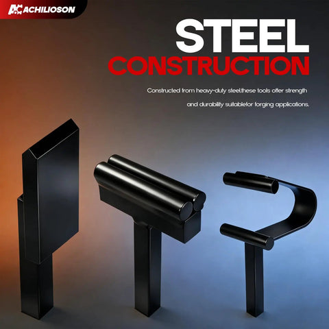 Beefy Heavy Duty Forging Tool Set For Anvil And Vise Three Piece Three Quarter Inch Hardy Hole Tools Including Hot Cut Creasing Stake