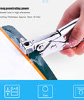 7mm Single Hole Punch for Paper Plastic Bags OPP PVC Bags Photos Cardboard Easy to Use shown punching a bag
