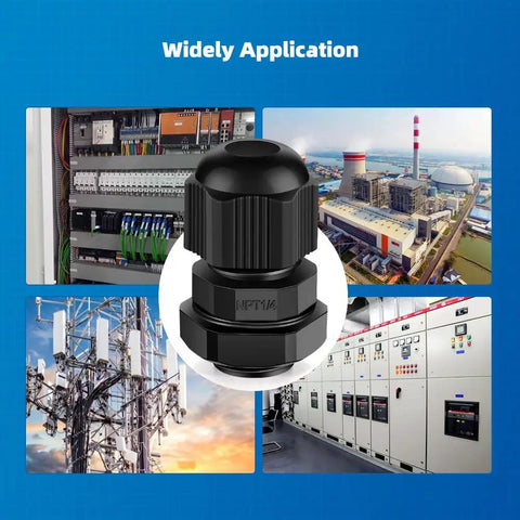 Waterproof NPT Quarter Inch Cable Gland Kit Twenty Pack With Adjustable Fittings Nylon PA66 featured in electrical applications