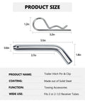 Trailer Hitch Pin And Clip With Grooved Head For Easy Install Five Eighth Inch Diameter Fits Two Inch And Two And A Half Inch Receivers Four Pack Heavy Duty Steel Ready For Towing And Rack Accessories, size chart