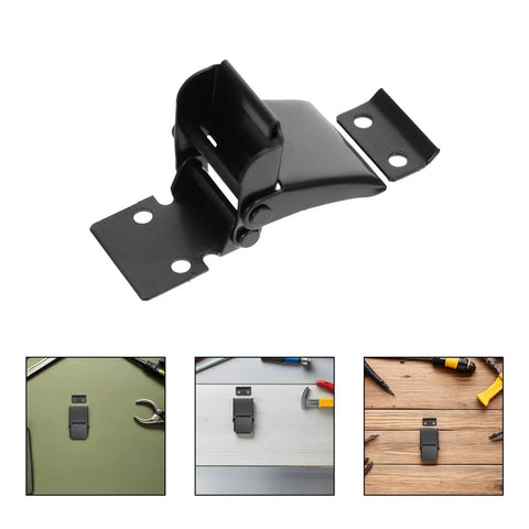 Heavy Duty Black Stainless Steel Concealed Toggle Latches For Toolbox And Suitcase With Weather Resistant Protection and Sturdy Metal Draw Buckle Closure That Holds Tight During Rough Use close-up view of latch on workspace
