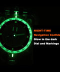 Glow In The Dark Hiking Compass With Waterproof Base Plate glowing dial in the dark for map reading and night navigation