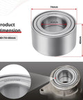 Rear Wheel Hub And Bearing Studs Kit For Polaris ATV And SxS RZR 800 And Sportsman Series, showing bearing size and installation.