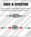 Drop Shot Brass Bullet Sinker Weights With Swivel For Freshwater And Saltwater Fishin Removable Casting Sinker Weights For Quick Drops And Better Bait Presentation image showing sinker with swivel in fishing rig setup