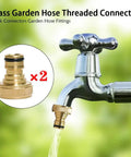 Brass Three Quarter Inch Garden Hose Quick Connect Male Plug Replacement GHT Threaded Fittings For Heavy Duty Water Hoses