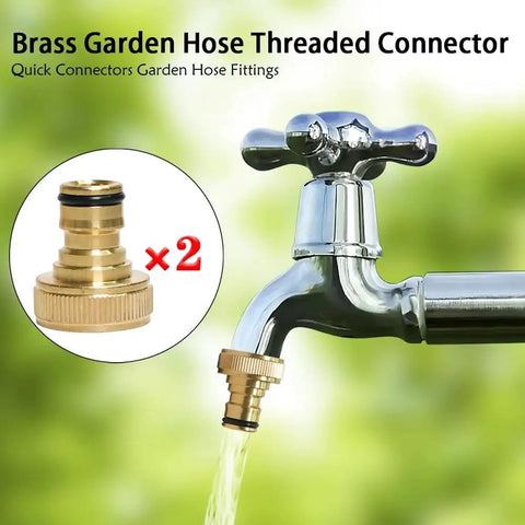 Brass Three Quarter Inch Garden Hose Quick Connect Male Plug Replacement GHT Threaded Fittings For Heavy Duty Water Hoses