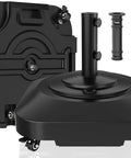 Beefed Up Heavy Duty Outdoor Umbrella Base With Five Wheels, Fillable To 100 Lbs, Mobile Patio Deck Poolside Stand with parts
