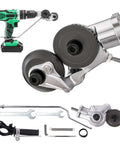 Turn Your Drill Into An Electric Sheet Metal Cutter Beast With This Quick Attach Nibbler shown with drill and toolkit