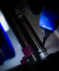 Close-up of blue drill using 11 Piece Hex Allen Power Bit Set With Magnetic Tips And Quick Release Shanks For Drills And Impact Drivers