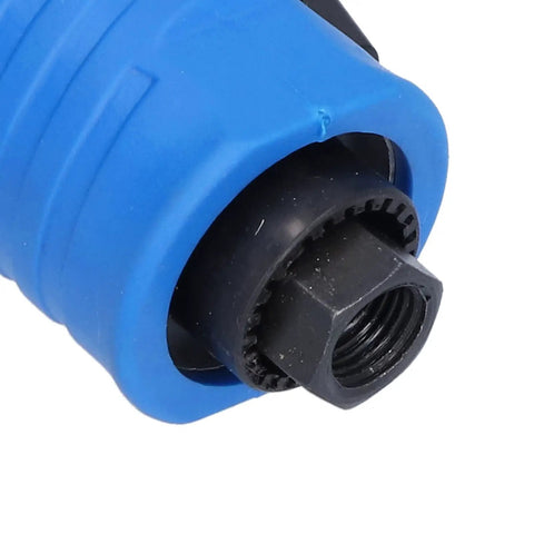Close-up of the Heavy Duty Pneumatic Air Die Grinder connector showing zinc fittings and black seal for 22000 RPM tool.