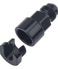6AN Male to 3/8 Inch Quick Disconnect Female EFI Fuel Rail Fitting Aluminum 6061-T6, Sealed at 37 Degree Flare, 1500 PSI