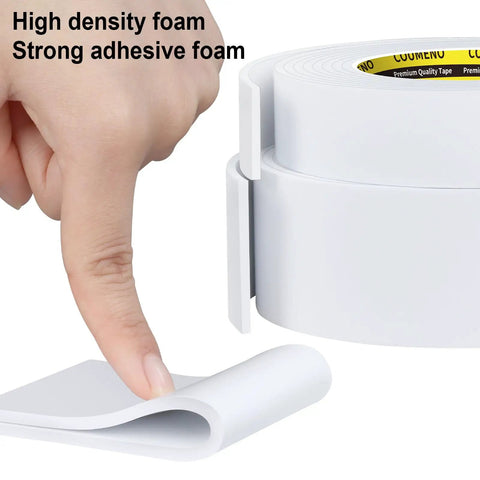 Top Shelf White Self Adhesive Foam Tape 1 Inch By 10 Feet Heavy Duty Weather Stripping with strong adhesive for easy application.