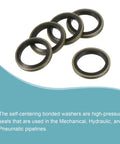 Bonded sealing washers M14, 19.5x14x2 mm, carbon steel with nitrile rubber gasket, pack of 5