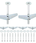30 Pack Heavy Duty Carbon Steel Drywall Anchors With No Fuss Install Mushroom Petal Expansion Screws on display, showing parts and fasteners.