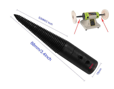 Two-Piece One Half Inch Tapered Spindle Motor Arbor Adapter with dimensions for Bench Grinder Polisher Buffing Arbor in black