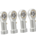 Four Pack PHS6 Rod End Ball Bearings With Female Thread Spherical Plain Bearing Fish Eye Joint built beefy, silver machined copper body.