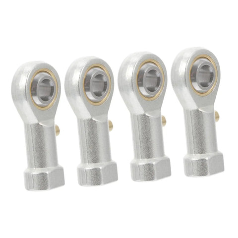 Four Pack PHS6 Rod End Ball Bearings With Female Thread Spherical Plain Bearing Fish Eye Joint built beefy, silver machined copper body.