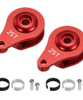 2-Pack 25T Adjustable Servo Horn Arm With One Hole High Torque Aluminum Alloy Servo Arm For 10th Scale RC Cars, Trucks, Boats, Planes, And Robots, Red, 25T