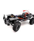 Heavy Duty RC Car Chassis Frame Kit With 155mm Wheelbase And 6.10 Inch for 1:18 scale showing front assembly and axles