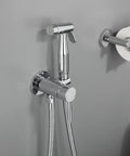 Stainless Steel Handheld Bidet Sprayer For Toilet With Warm Water, Brass Hot And Cold Mixing Valve, Polished Silver Finish