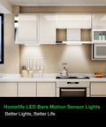 Under Cabinet Lighting 80 LED Closet Light With Motion Sensor USB Rechargeable Dimmable Night Light installed in kitchen