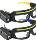 Ultra Bright LED Glasses With Rechargeable Headlight Motion Sensor And Touch Control Five Modes USB C Lighting for Night Running