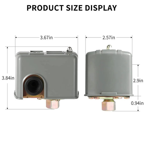 Water Pressure Switch For Well Pump Adjustable 40 To 60 Psi Differential 1 Quarter Inch NPT Fits Standard Pumps Easy Install Auto On Auto Off Control Switch