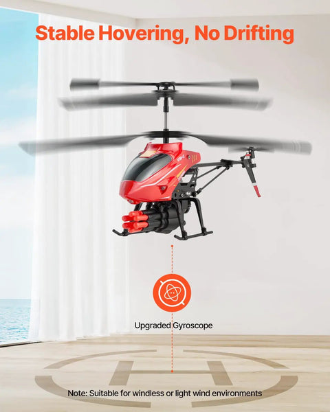 Rad RC Helicopter For Kids With Two Four GHz Remote stable indoor hovering demonstration with altitude hold and LED lights.