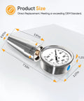 Spindle Drawbar Force Test Gauge Holder For BT40 CNC Mills, 0-3000 PSI/LBS Range, 5/8-11 Inch Retention Knob Thread, Quick Check Tool For Milling Machines, Works With DFG-1 Adapters, Built Tough For Daily Machining; metal gauge size view