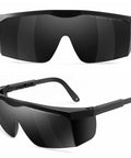 Wide Spectrum IPL Laser Safety Glasses Goggles 190Nm-2000Nm Eye Protection For Laser Hair Removal And Cosmetology Anti Fog Coating OD 2 Plus Low Visible Light Transmittance, front and side view displayed on white background.
