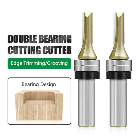 Double Bearing 1/2 Inch Slot Cutting Router Bit For Wood Milling And Grooving Precision Joinery Craftsmanship That Slays Your Projects with edge trimming design.