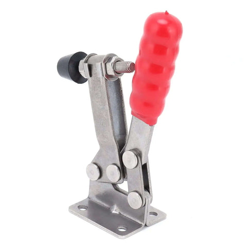 Stainless Steel Toggle Clamp With 100Kg Holding Capacity For DIY Projects, Woodworking, Metalworking, Electronics Assembly, Home Decor Installation And Equipment Setup, Non Slip Ergonomic Quick Clamp with red handle