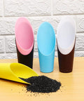 Go-To Reusable Plastic Garden Shovel Cup For Bonsai And Potted Plants 16x6 cm Cultivation Tool Spade Soil Scoop For Succulents And Fleshy Plants Handy Garden Care Essential For Plant Lovers, yellow plastic scoop with soil