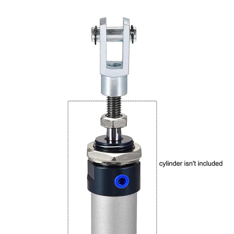 Two Pack Air Cylinder Rod Clevis End Y Connector 28mm Length M6x1 Female Thread Iron Joint For Pneumatic Linkage Durable And Easy To Install Silver Finish 16mm Bore 6mm Inner Clearance on cylinder rod