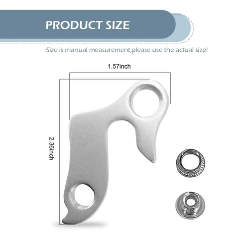 Alloy Mountain Bike Rear Derailleur Hanger With Screws Rust Proof Gear Mech Hook Universal Fit Silver Replacement Part