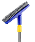 Long Reach Grout Brush With Extendable Stainless Steel Handle For Floor To Wall Cleaning No Knees Back Saving Tile Scrub With Stiff Bristles