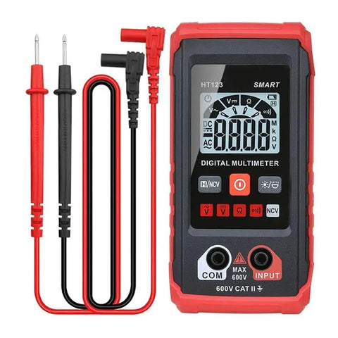 Smart Auto Ranging Digital Multimeter TM 510 4000 Counts With Non Contact Voltage Detection showing probes and display