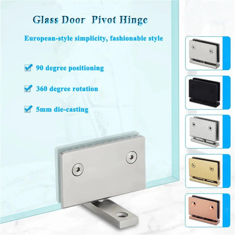 360 Degree Glass Door Pivot Hinge In SS304 Die Cast Mirror Polished Finish for shower display cabinet upper and lower doors
