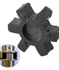 Urethane Spider Insert For L-Jaw Couplings, Heavy-Duty Center Block With Flexible Torque Support, 2.5 In OD By 0.6 In Thick, Black