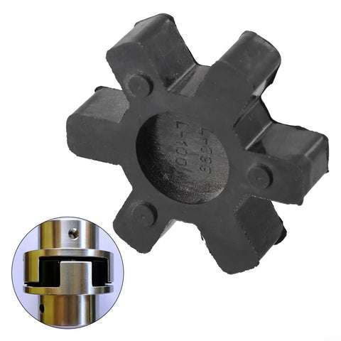 Urethane Spider Insert For L-Jaw Couplings, Heavy-Duty Center Block With Flexible Torque Support, 2.5 In OD By 0.6 In Thick, Black