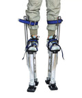 Beefy Aluminum Alloy Stilts 15 to 23 Inch Adjustable Height for High Altitude Work Non Slip Rubber Soles Easy Adjust Durable Silver Construction