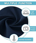 Self Sticky Blackout Curtain Panel For Windows And French Doors No Drill Easy Install Thermal Insulated Light Blocking And Energy Efficient Double Blind Navy 26 By 69 Inches One Panel With Included Straps product features diagram
