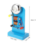 Blue vertical electromagnet kit with dimensions for Electrical Science Experiments Kit For School Lab Demonstration Hands On Trembler